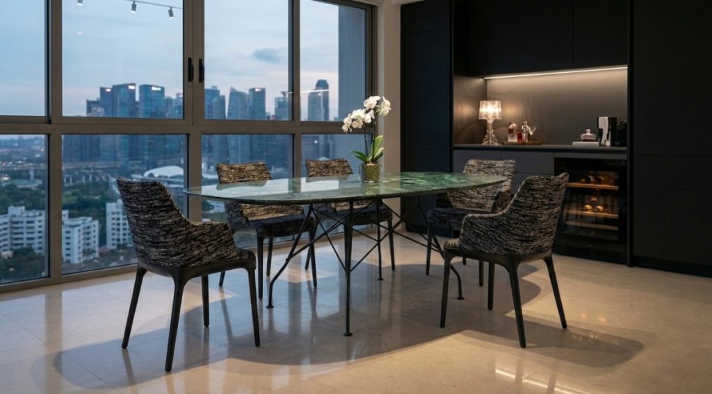 Kartell by Lifestorey_Multiplo table & Eleganza Nia armchair.png